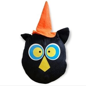 Kellytoy Black Owl plush orange hat Halloween soft squishy